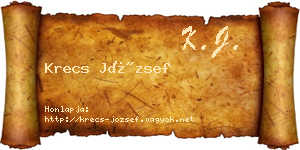 Krecs József névjegykártya