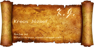 Krecs József névjegykártya